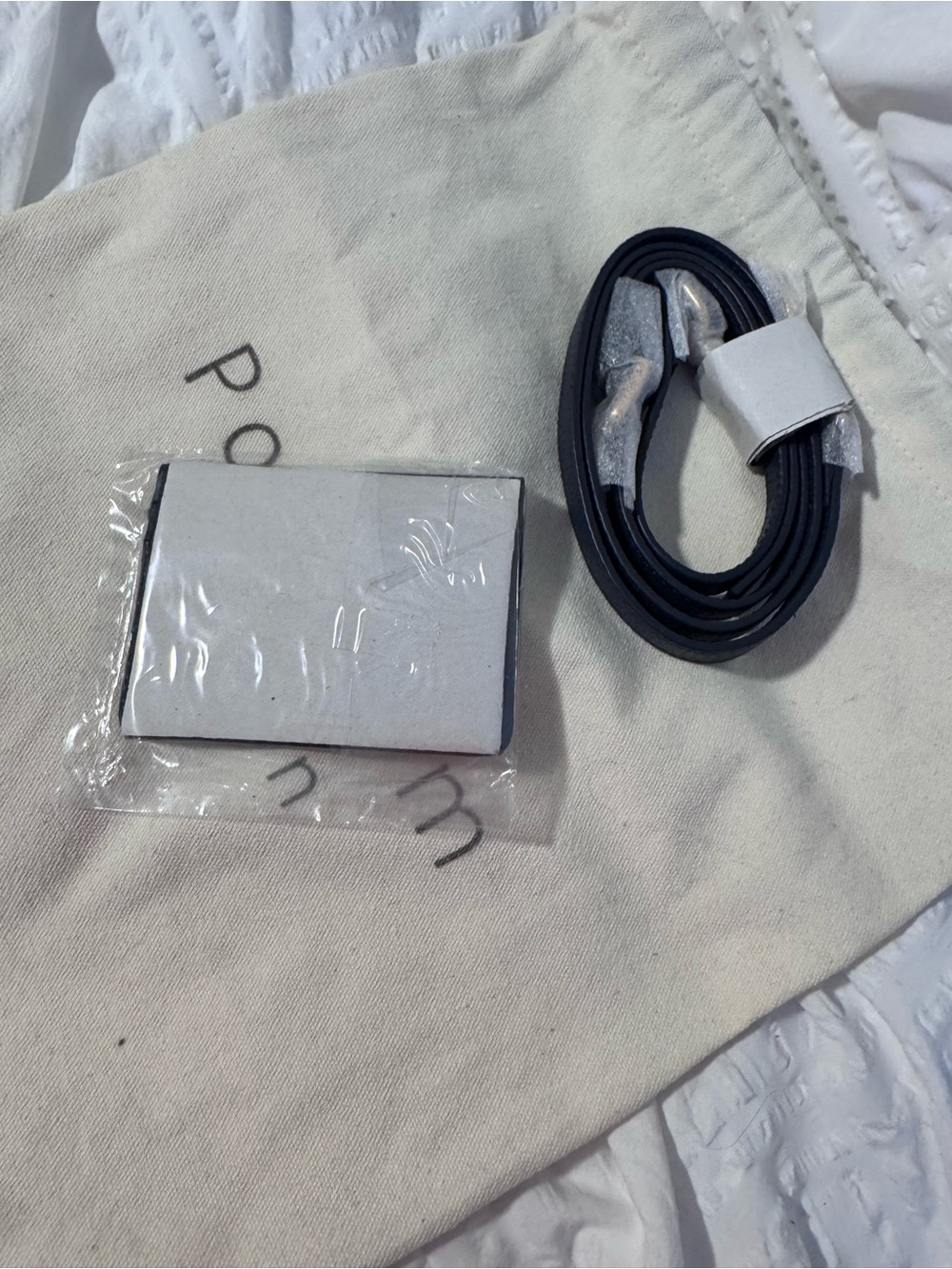 NWT Pom Pom London Slate Pebbled Leather City Slim Crossbody Bag - Picture 4 of 6